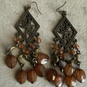 Elegant Bronze Dangle Earrings